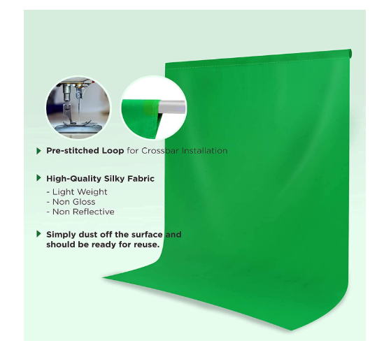 Colorsoft™ Green Screen with Background Stand, 8x10 Ft. Wide Green Backdrop with 9x9 Ft.